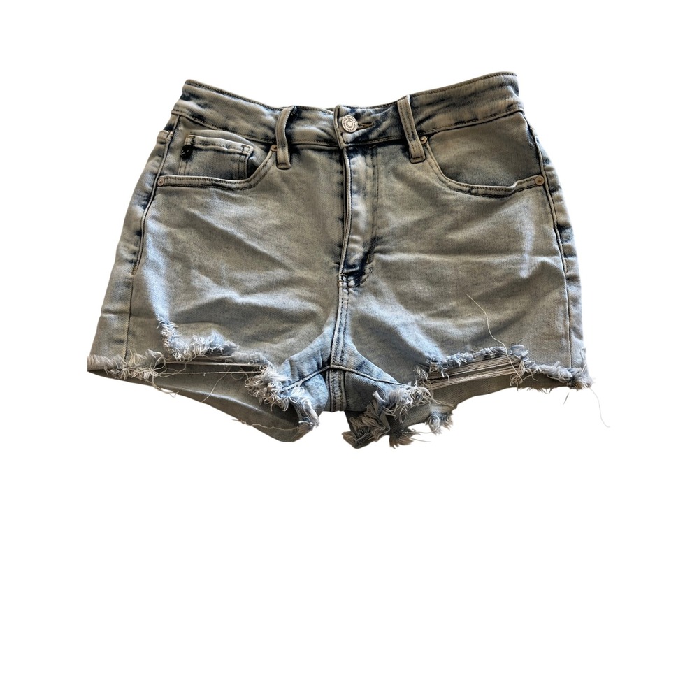 KanCan Maurices Women 28 Light Acid Wash Distressed High Rise Cutoff Jean Shorts